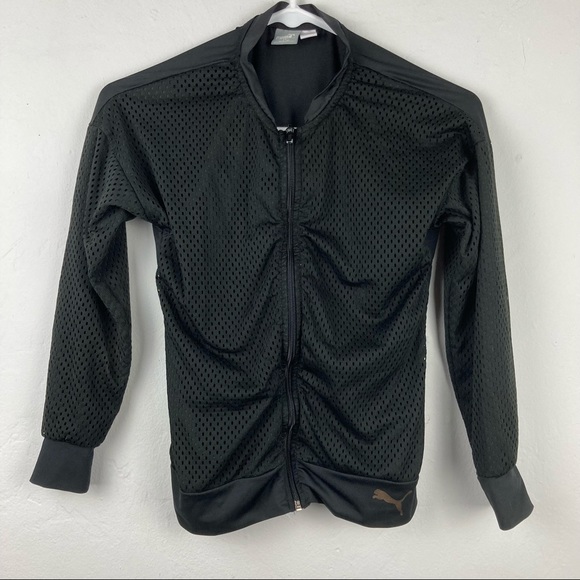 PUMA GIRLS MESH JACKET RUCHED ZIP UP Med (8-10) - Picture 2 of 10